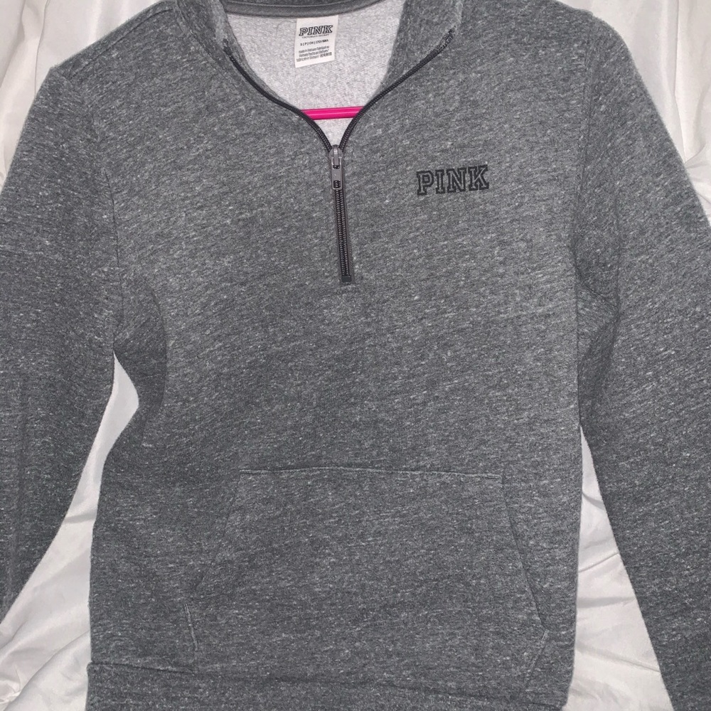 Pink quarter-zip pullover
